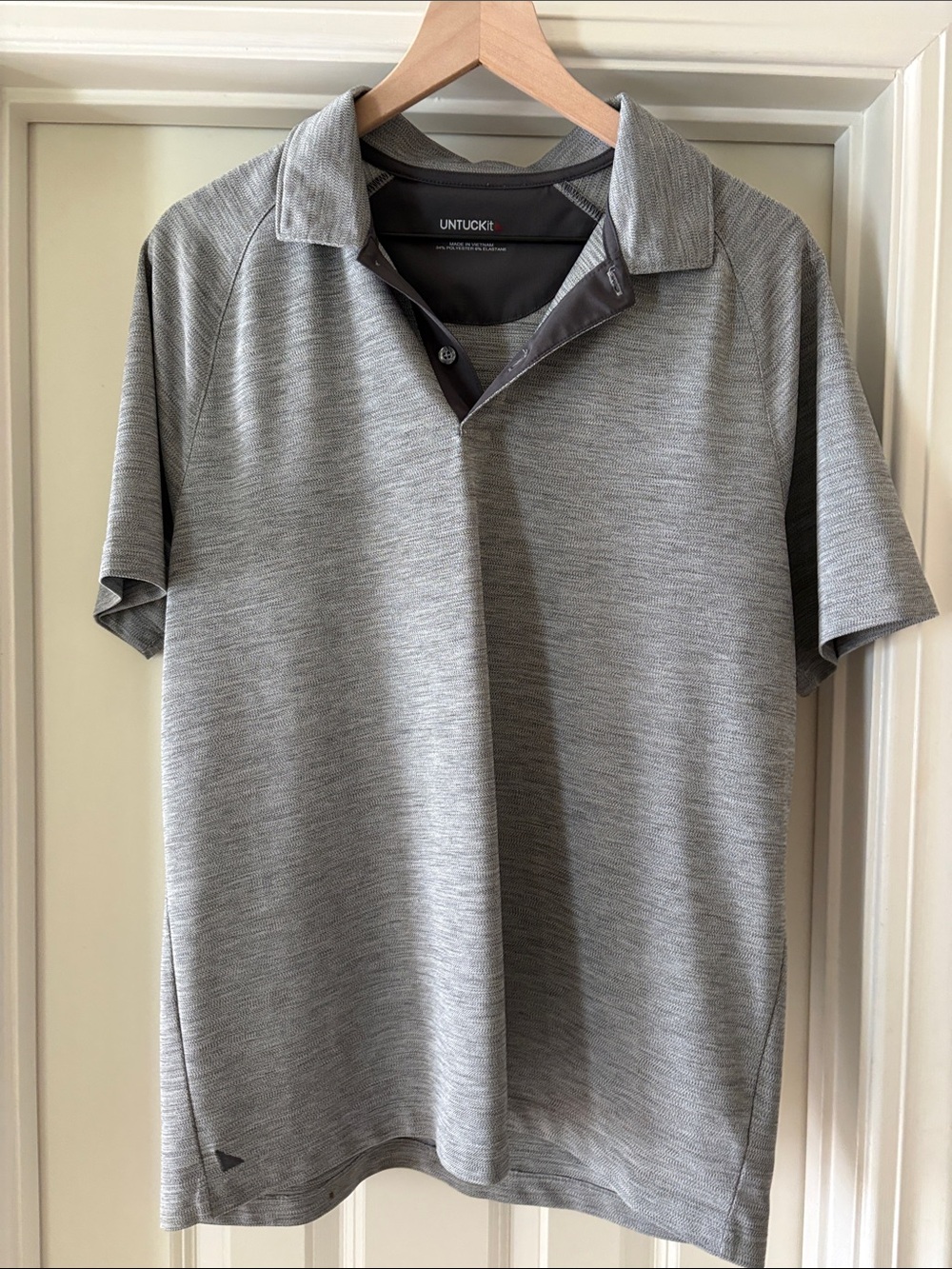 UNTUCKit Heather Gray Performance Polo